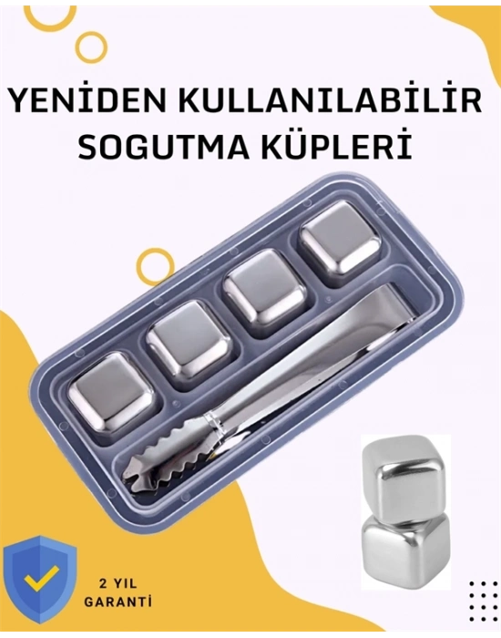 ® Paslanmaz Metal Buz Küpleri-Çok Amaçlı Kullanıma Uygun