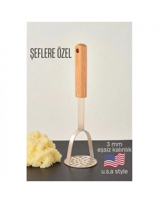 ® Patates Ezici 3 mm Kalınlık 304 Paslanmaz Çelik Havuç Muz Avokado Ezici