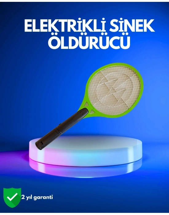 ® Pil ile Çalışan Elektrikli Sivrisinek Raketi | Kimyasal İçermeyen Hijyenik Çözüm