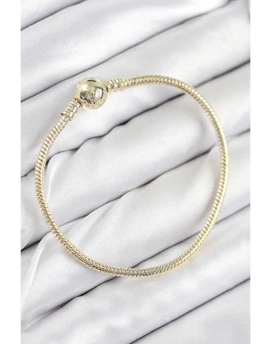 ® Pirinç Charm Topcuk Model Gold Renk Kadın Bileklik
