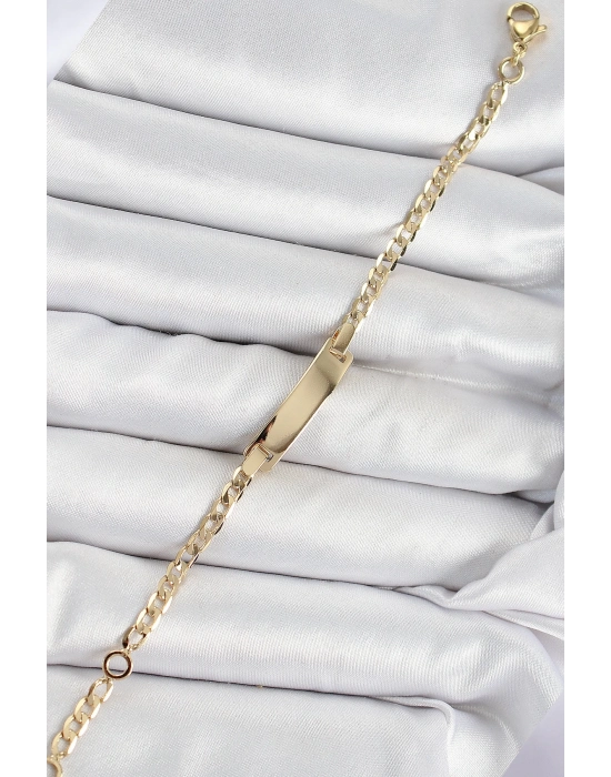 ® Pirinç Dikdörtgen Model Gold Renk Xuping Bebek Künyesi