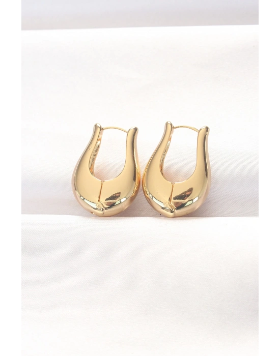 ® Pirinç Gold Renk Bombeli Küpe