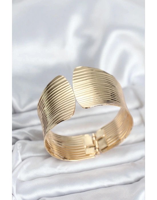 ® Pirinç Gold Renk Levha Model Kadın Bileklik
