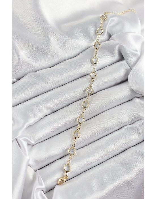 ® Pirinç Gold Renk Zirkon Taşlı Kadın Bileklik