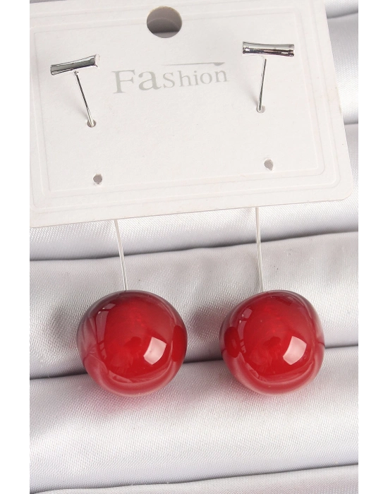 ® Pirinç Gümüş Renk Çivi Kiraz Model Kadın Küpe