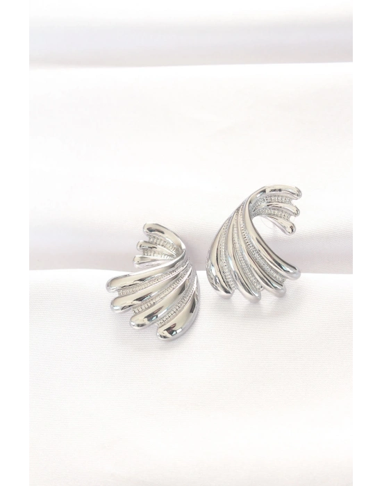 ® Pirinç Gümüş Renk Küpe