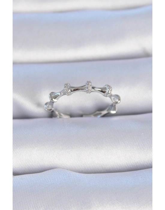 ® Pirinç Gümüş Renk Zirkon Taşlı Kadın Yüzük