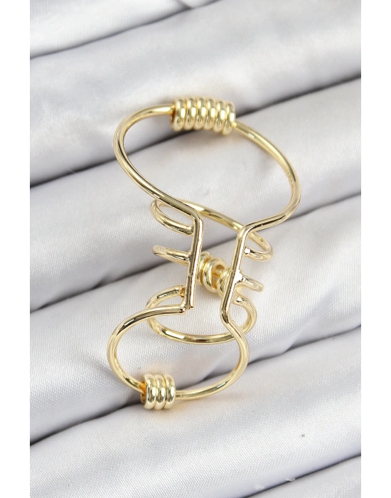 ® Pirinç Halkalı Model Gold Renk Kıkırdak Küpe