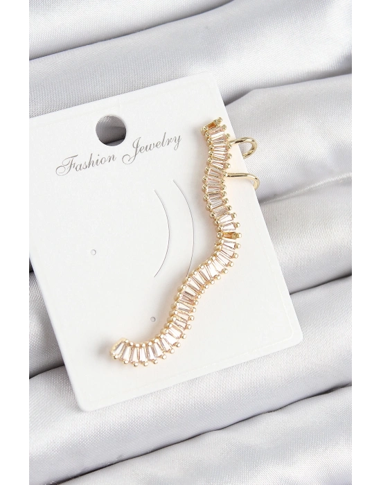 ® Pirinç Su Yolu Model Gold Renk Sağ Kıkırdak Küpe