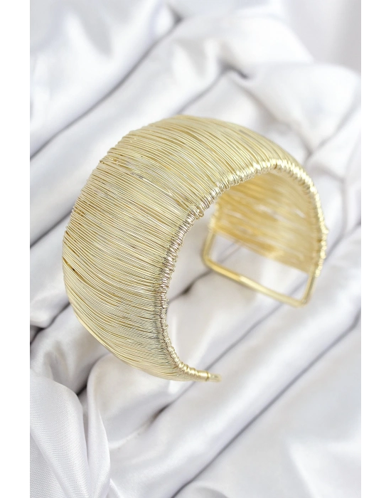 ® Pirinç Tel Sarma Model Gold Renk Kadın Bileklilk