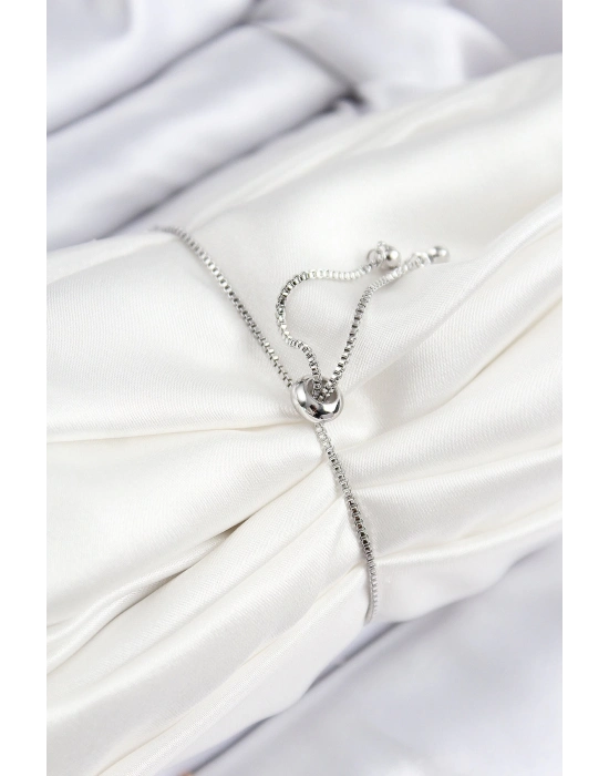 ® Pirinç Zirkon Taşlı Çift Sıra Kare Model Gümüş Renk Asansörlü Kadın Bileklik