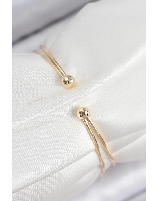 ® Pirinç Zirkon Taşlı Su Yolu Model Gold Renk Kadın Bileklik