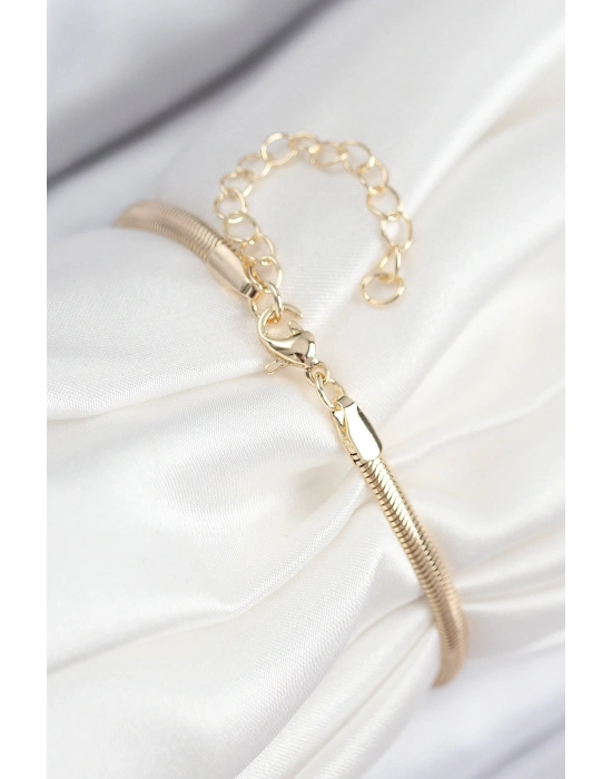 ® Pirinç Zirkon Taşlı Yonca Model Gold Renk Kadın Bileklik