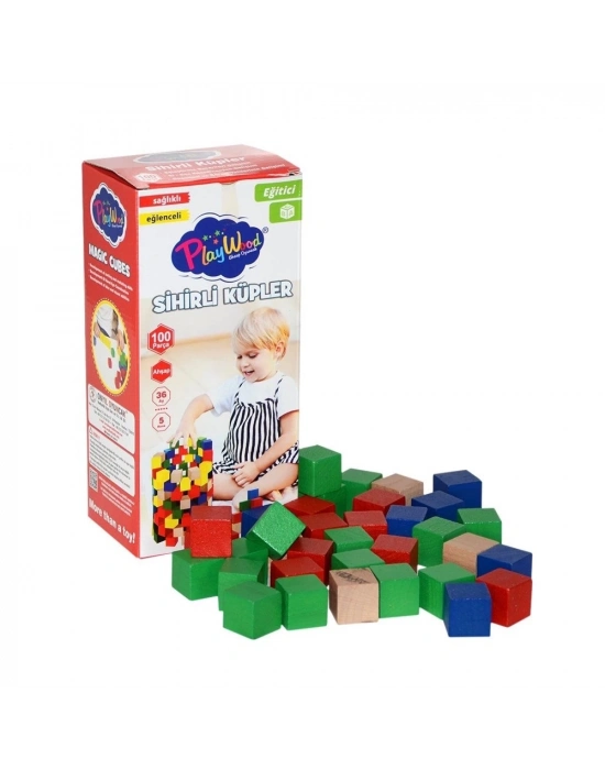 ® Ahşap 100 Parça Sihirli Küpler