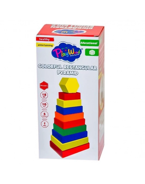 ® Ahşap Dikdörtgen Renkli Kule