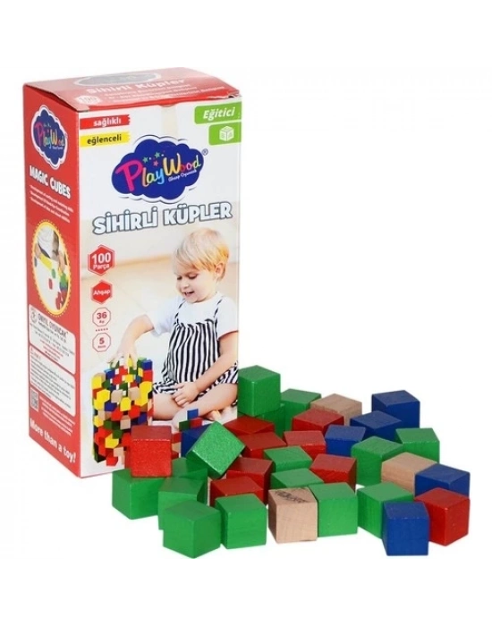 ®   Ahşap Sihirli Küpler 100 Parça 359