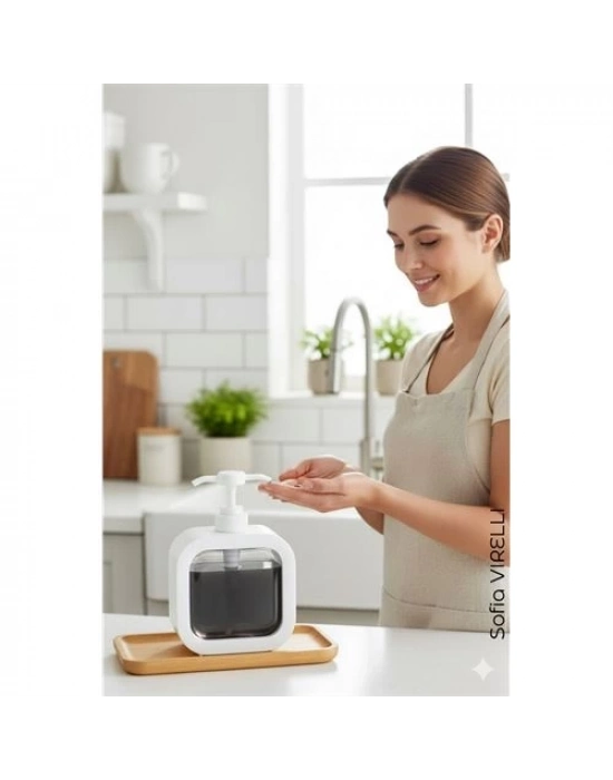 Pompalı Dispenser Sabunluk – Şeffaf Gövde, Modern Tasarım | Sıvı Sabun, Şampuan, Losyon İçin 722268