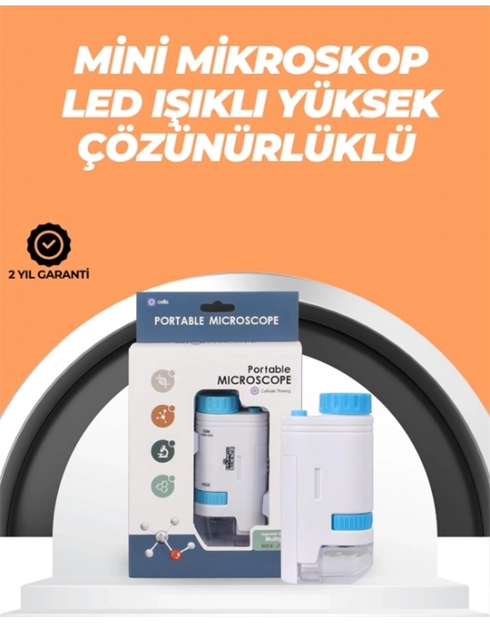 ® Portatif El Mikroskop – LED Işıklı, Aynı Anda Net Odaklama