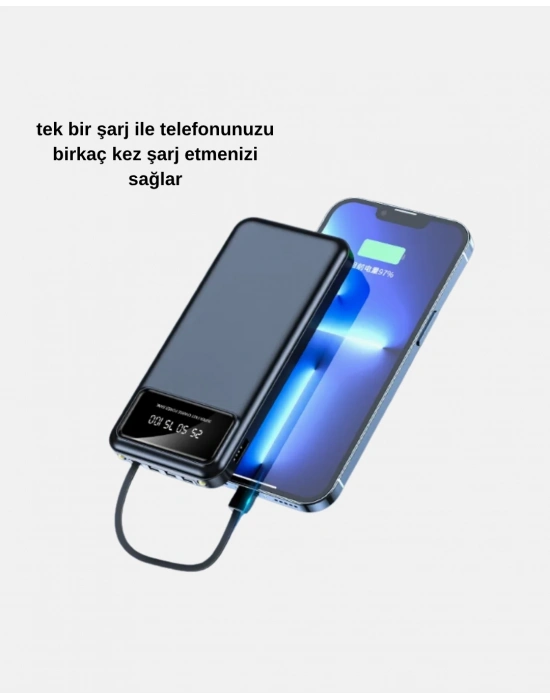 ® Powerbank 20000 mAh Hızlı Şarjlı LED Fenerli ve 4 Portlu