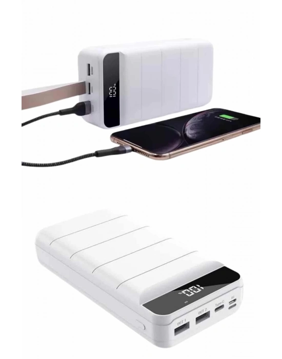 ® Powerbank 50.000 Mah Dijital Göstergeli Taşınabilir 4 Portlu Hızlı Powerbank