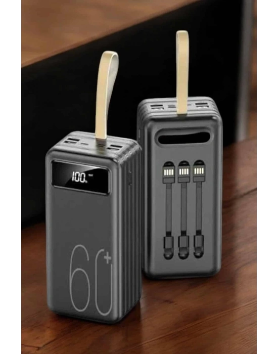 ® Powerbank 60.000 MAH 4 Portlu Uzun Şarj Süreli Dijital Göstergeli