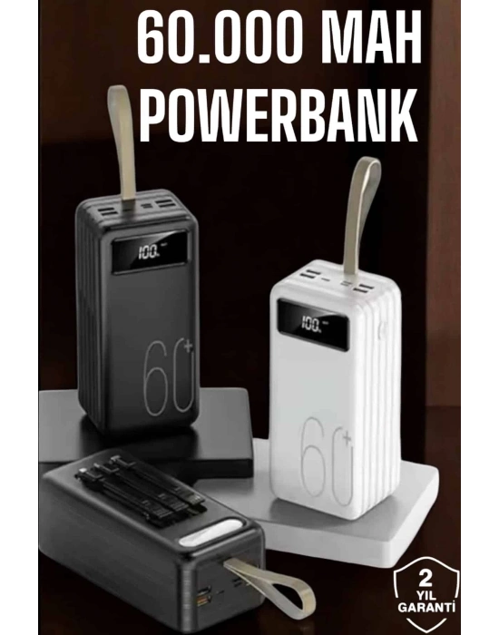 ® Powerbank 60.000 MAH Dijital Göstergeli 4 Portlu Taşınabilir