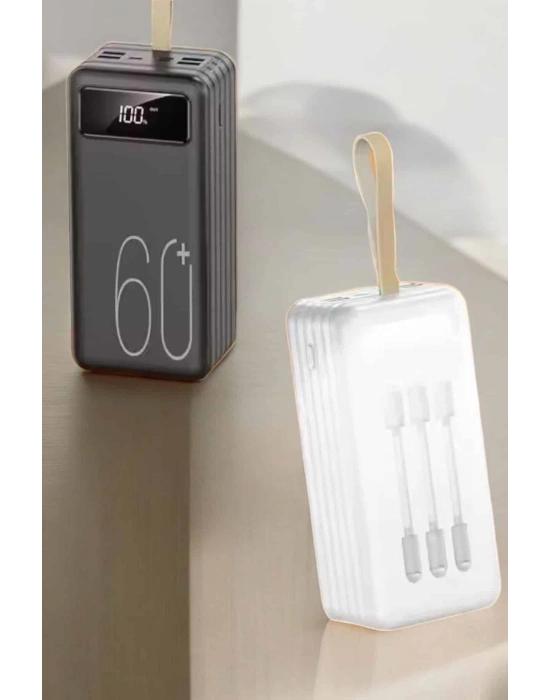 ® Powerbank 60.000 Mah Hızlı Şarj 4 Çıkışlı Uzun Şarj Süreli Dijital Göstergeli