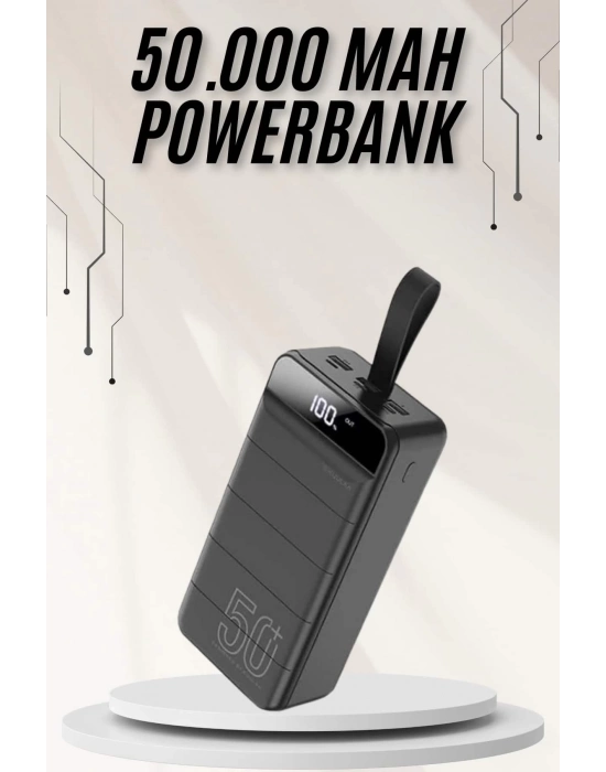 ® Powerbank Çoklu Şarj Girişi 50.000 Mah Taşınabilir Dijital Göstergeli