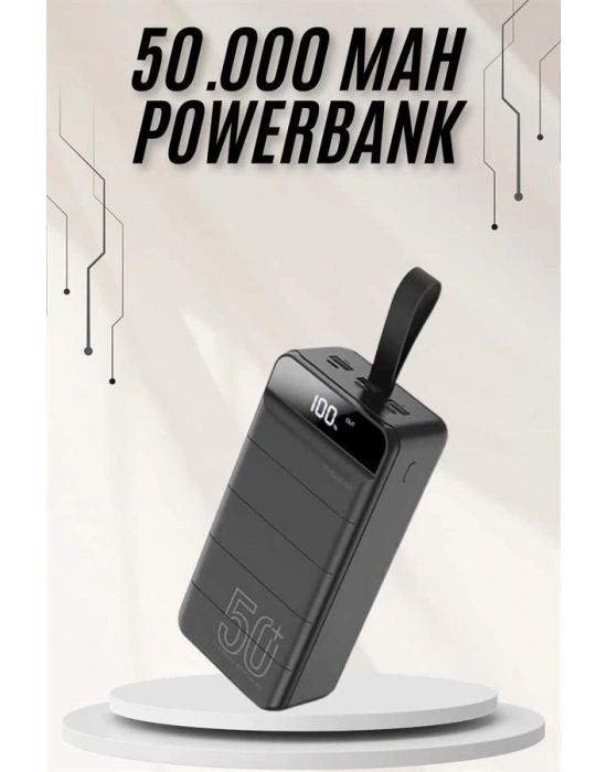 ® Powerbank Çoklu Şarj Girişi 50.000 Mah Taşınabilir Dijital Göstergeli