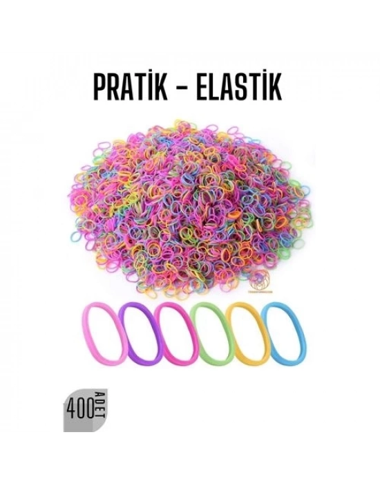 Silikon Saç Tokası Renkli Saç Lastiği Mini Elastik Toka 400 ADET RENKLİ 720710