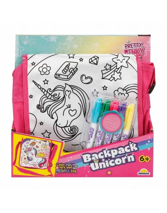 ® Boyanabilir Desenli Unicorn Sırt Çantası