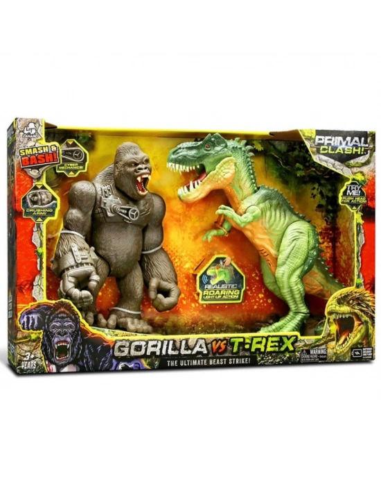 ®  Clash Gorilla vs T-rex Sesli Işıklı Oyun Seti