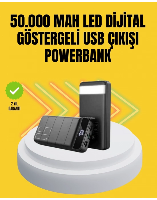 ® Profesyonel 50.000 mAh Powerbank – Aynı Anda Birden Fazla Cihaz Şarj Eden, Dayanıklı ve Güvenli Taşınabilir Şarj Cihazı
