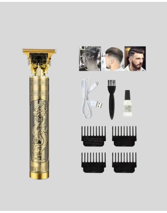 ® Profesyonel Çizik Tıraş Makinesi – T Çelik Bıçaklı, 120 Dakika Şarjlı Kullanım, 3 Başlıklı