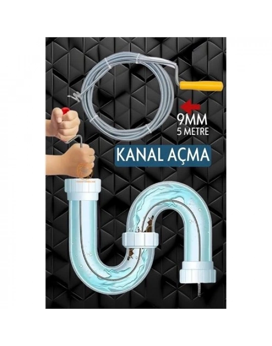 ® Profesyonel Kanal Açma Sprali  Kanal Gider Tıkanık Açıcı 5 mt