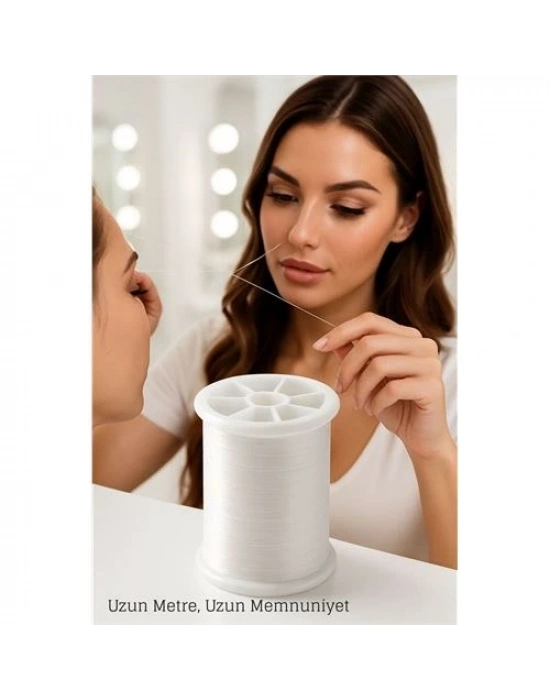 ® Profesyonel Kuaför Kaş Bıyık Alma İpi – Ekstra Sağlam 500 metre Beyaz