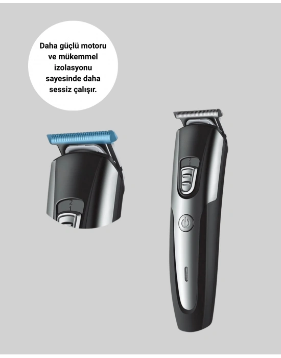 ® Profesyonel Saç ve Sakal Kesme Tıraş Makinesi Kablosuz Ergonomik Tasarım