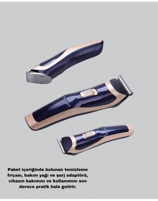 ® Profesyonel Şarjlı Saç ve Sakal Kesme Makinesi – Unisex, 12 mm Ayarlanabilir Başlık