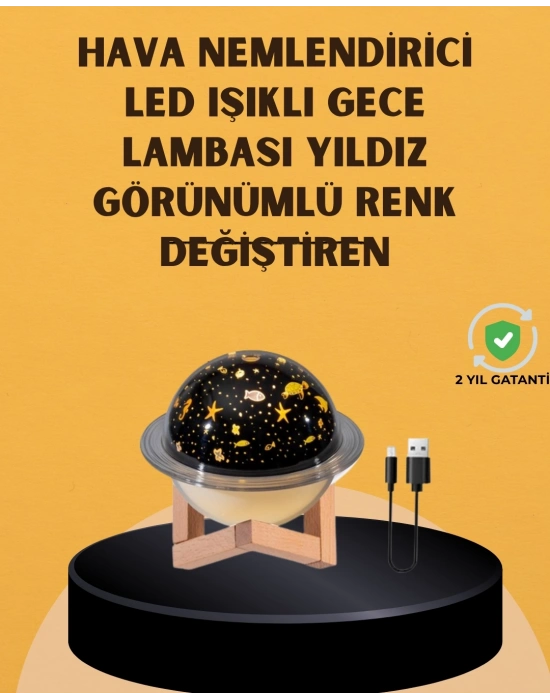 ® Projektör ışıklı, aromaterapi uyumlu mini masaüstü hava nemlendirici cihaz