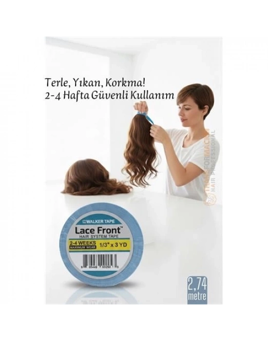® Protez Saç Bandı - 2-4 Haftalık Peruk Bandı Walker Tape Lace Front 1cmx2.75  metre