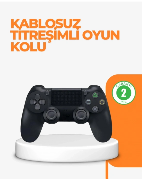 ® PS4 Uyumlu Kablosuz Oyun Kolu – Titreşimli, Şarjlı ve Ergonomik