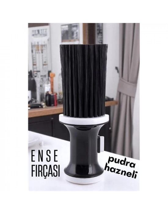 ® Pudra Hazneli Ense Fırçası Saç Temizleme Fırçası - Berber Temizlik Fırçası- Kuaför Berber Malzemesi