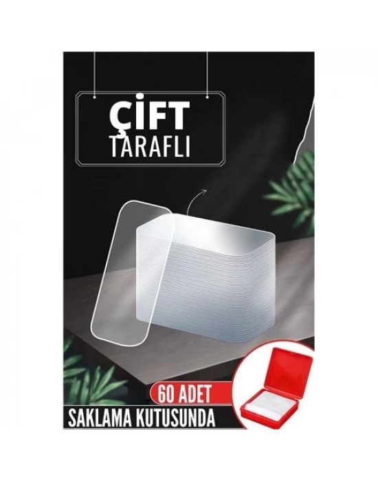 ® Pvc Nano Çift Taraflı Yapıştırıcı 60 ADET Sonsuz Alanda Kullanım