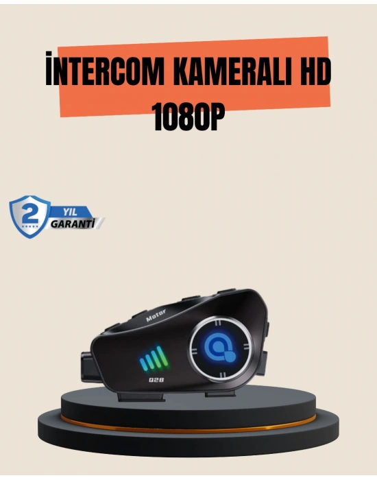 ® Q28 Motosiklet Kask Bluetooth Kulaklık  Full HD 1080P Kamera