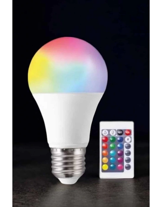 ® Renk Değiştirebilen RGB Işıklı Led Ampul A+Enerji 15 Watt Led Işık