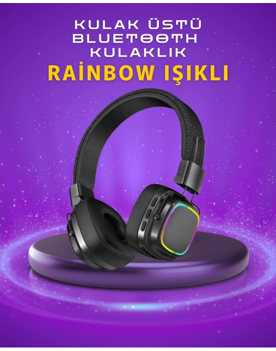 ® Renkli Işık Efektli Bluetooth 5.3 Müzik Kulaklığı