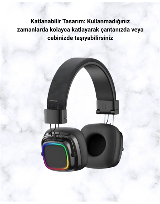 ® Renkli Işık Efektli Bluetooth 5.3 Müzik Kulaklığı