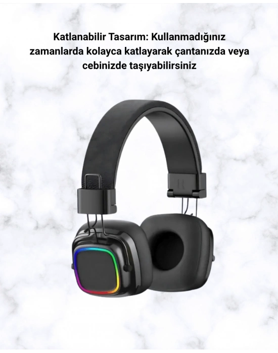 ® Renkli Işık Efektli Bluetooth 5.3 Müzik Kulaklığı