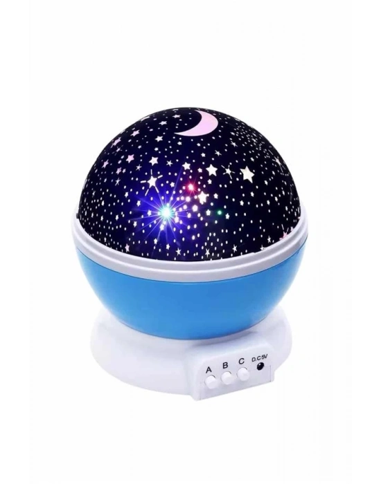 ® Renkli Yıldızlı Gökyüzü Projeksiyon Gece Lambası Pilli ve USB Kablolu