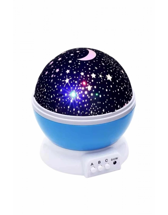 ® Renkli Yıldızlı Gökyüzü Projeksiyon Gece Lambası Pilli ve USB Kablolu